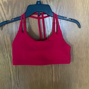 Red sports bra